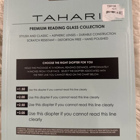 Tahari Premium Reading Glasses Reader & Sun Reader +2.50 New with case - Picture 5 of 5